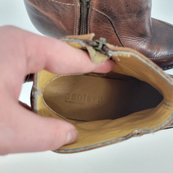 Bed Stu Brown Distressed Heeled Isla Booties 7 - Picture 8 of 14